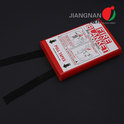ผ้าห่มดับเพลิงฉุกเฉิน BSI & LPCB BS EN 1869 2019 ได้รับการรับรองการป้องกันอัคคีภัยไฟเบอร์กลาสถุงอ่อนสีขาว / กล่องแข็ง