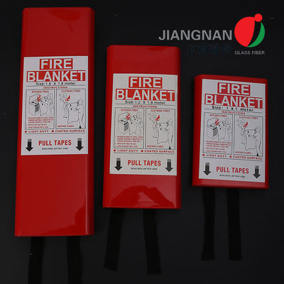 430gsm 1m * 1m กล่องดับเพลิงฉุกเฉินผ้าไฟเบอร์กลาสผ้าห่มกันไฟด้วย AS / NZS3504 Approved